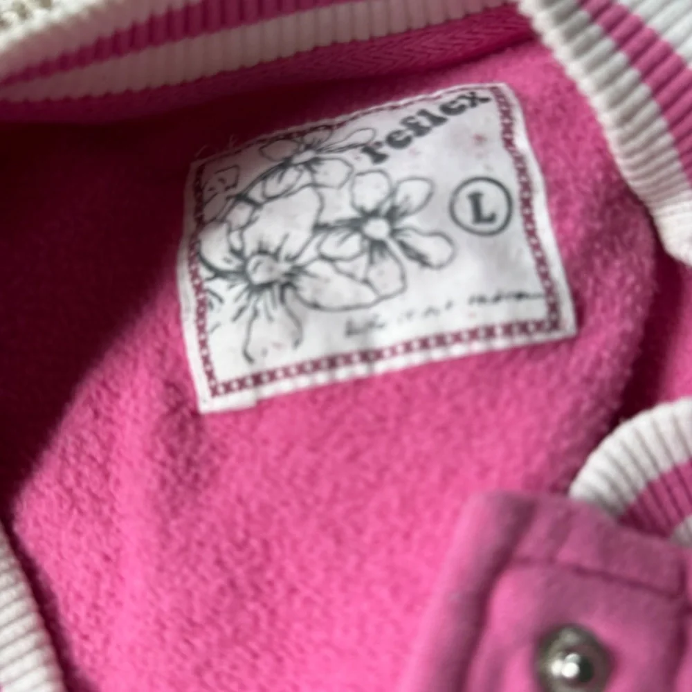 Stylish Reflex Varsity Y2K early 2000s color block vintage Jacket in Pink and Wh - Picture 8 of 9